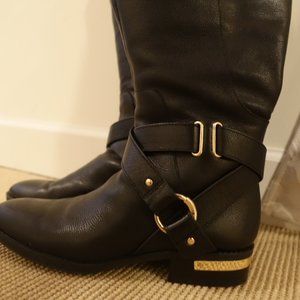 Vince Camuta Wide-Calf Leather Riding Boots, new
